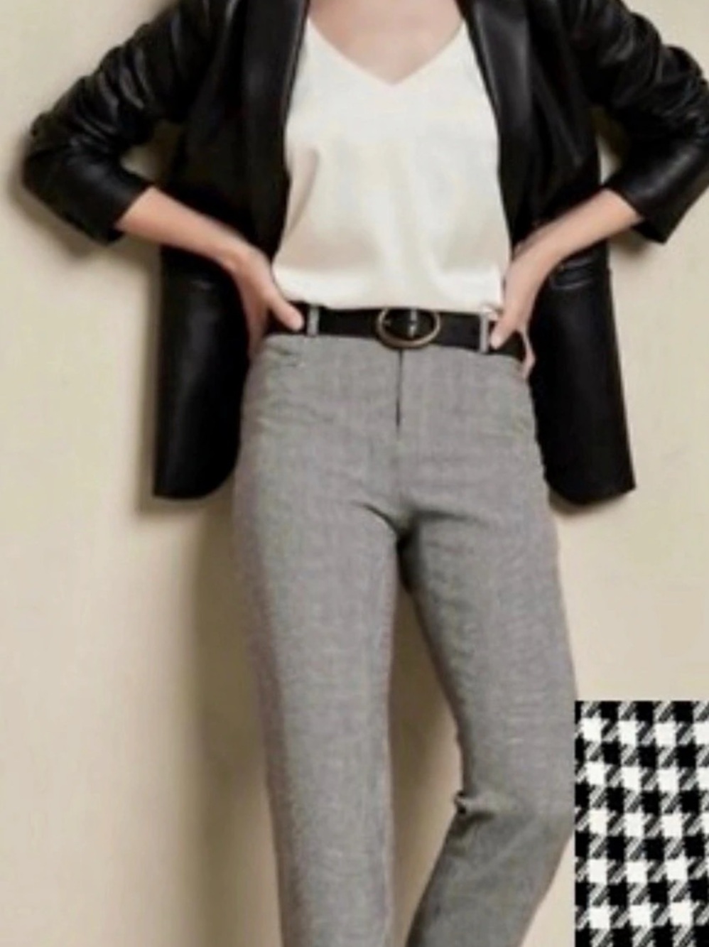 Banana Republic Sloan Slim-Fit Houndstooth Pant Straight Leg Pants